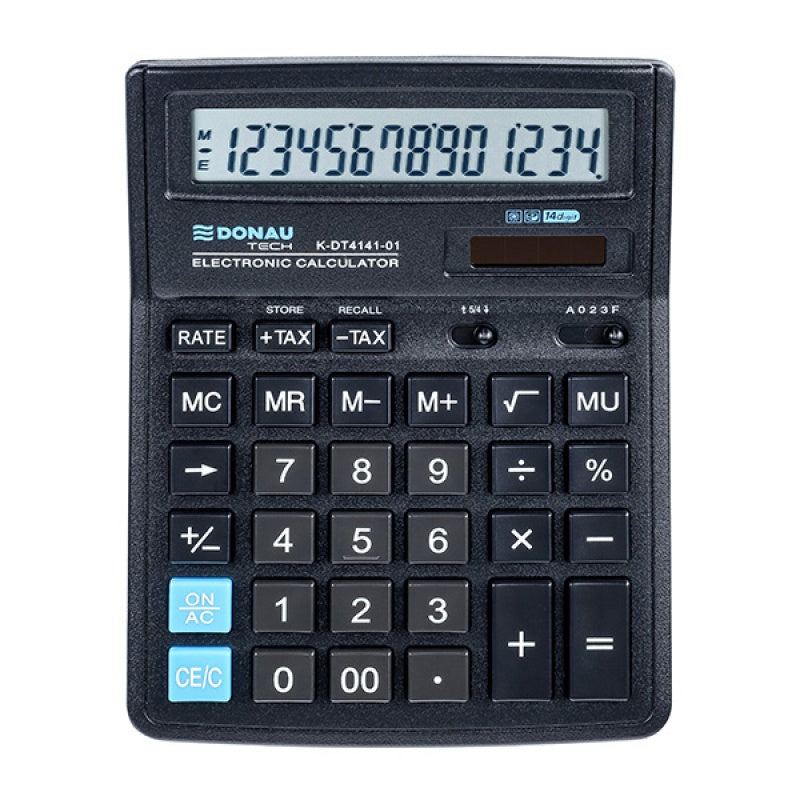 Calculator de Birou Tech 14 Digiti 190 x 143 x 40 mm Negru - Donau - imagine produs