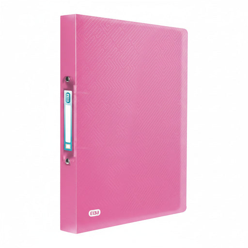 Caiet Mecanic 2 Inele - D30mm, Coperți Flexibile PP-0.3MM, Elba Urban - Roz Transparent Elba