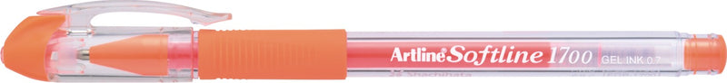 Pix cu Gel Softline 1700 cu Rubber Grip Vârf 0,7 mm Artline Portocaliu Fluorescent