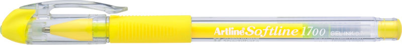 Pix cu Gel Softline 1700 cu Rubber Grip Vârf 0,7 mm Artline Galben Fluorescent