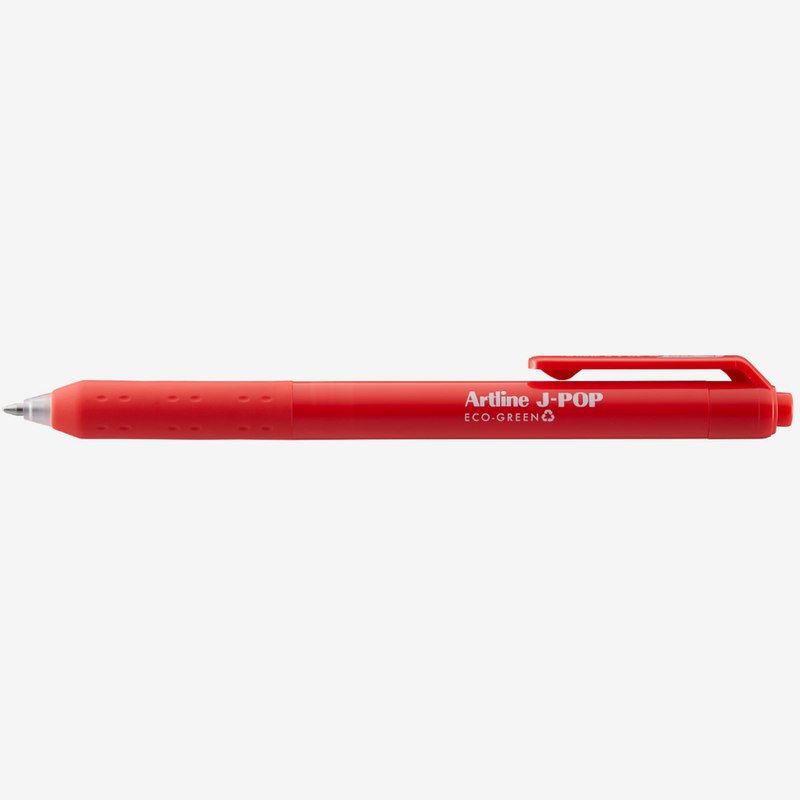 Pix cu Gel J-Pop Eco Green cu Rubber Grip Vârf 0,7 mm Artline Roșu