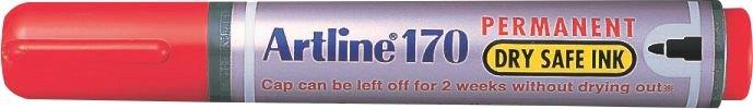 Marker Permanent 170 Dry Safe Vârf Rotund 2 mm Artline Roșu