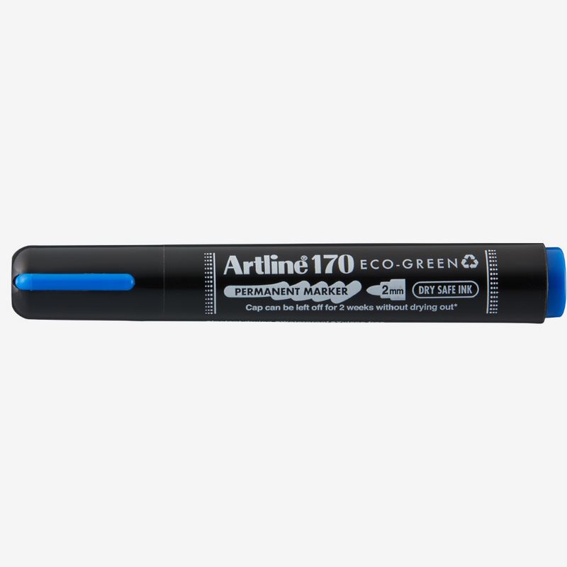 Marker Permanent 170 Eco Green Dry Safe Vârf Rotund 2 mm Artline Albastru