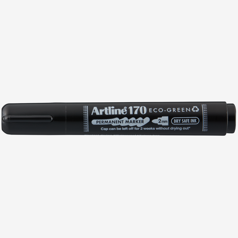 Marker Permanent 170 Eco Green Dry Safe Vârf Rotund 2 mm Artline Negru