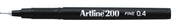Liner 200 Vârf Fetru 0,4 mm Artline Negru
