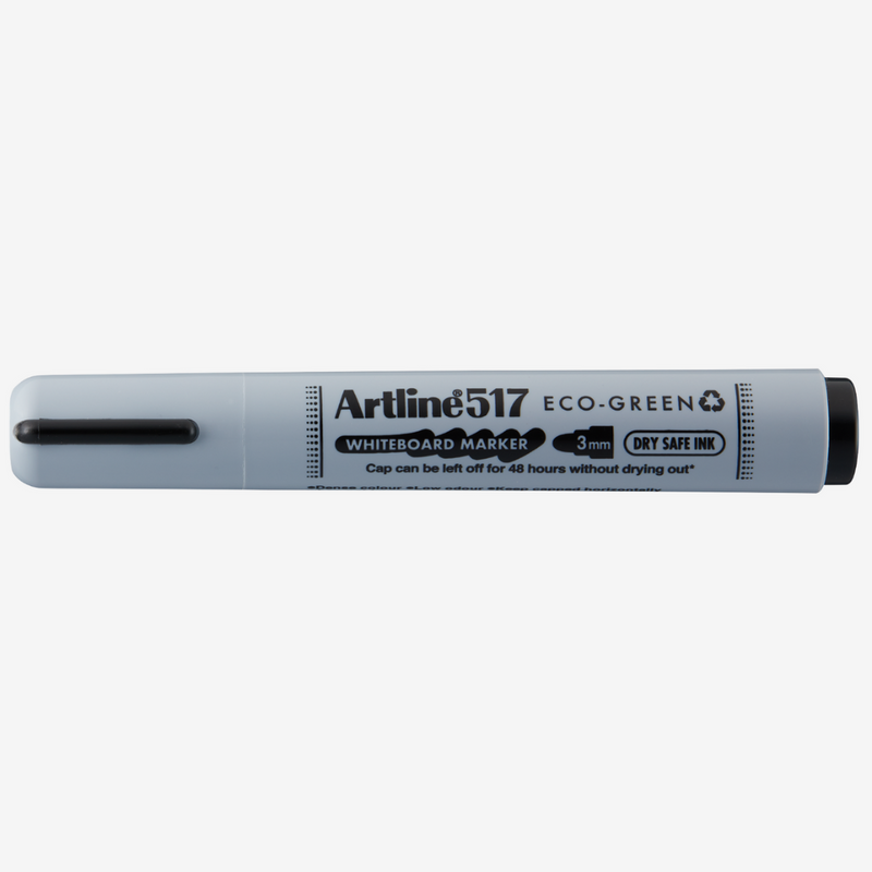 Marker pentru Tablă 517 Eco Green Dry Safe 48h Vârf Rotund 3 mm Artline Negru