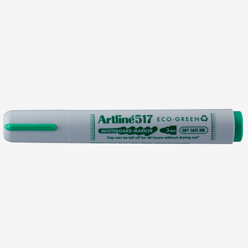 Marker pentru Tablă 517 Eco Green Dry Safe 48h Vârf Rotund 3 mm Artline Verde