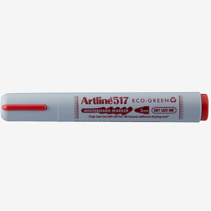 Marker pentru Tablă 517 Eco Green Dry Safe 48h Vârf Rotund 3 mm Artline Roșu
