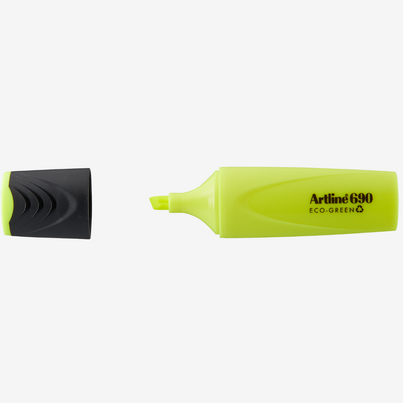 Textmarker 690 Eco Green Vârf Teșit 1-4 mm Artline Galben Fluorescent
