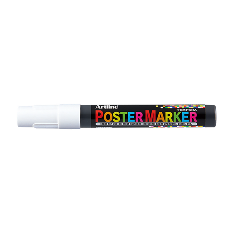 Marker pentru Poster cu Vârf Rotund 2 mm Artline Alb