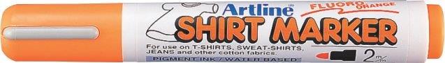 Marker pentru Textile T-Shirt Vârf Rotund 2 mm Artline Portocaliu Fluorescent