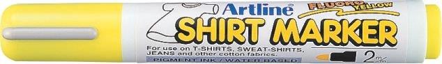 Marker pentru Textile T-Shirt Vârf Rotund 2 mm Artline Galben Fluorescent