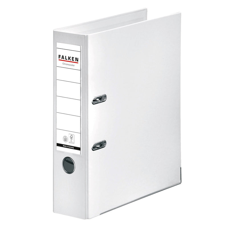 Biblioraft Chromocolor 80 mm Alb marca Falken pentru organizarea și arhivarea documentelor
