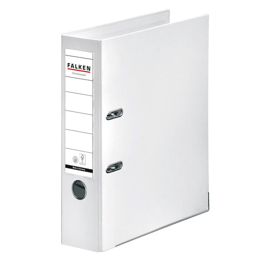 Biblioraft Chromocolor 80 mm Alb marca Falken pentru organizarea și arhivarea documentelor