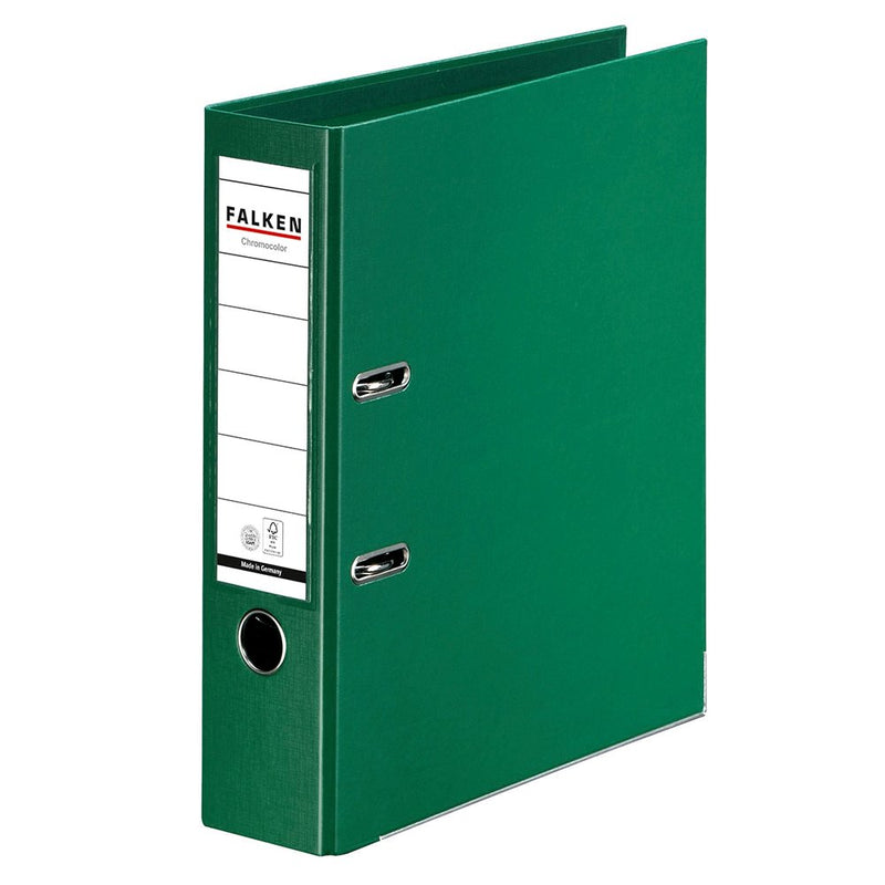 Biblioraft Chromocolor 80 mm Verde marca Falken pentru organizarea și arhivarea documentelor