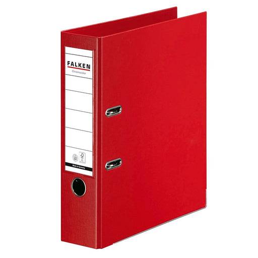 Biblioraft Chromocolor 80 mm Roșu marca Falken pentru organizarea și arhivarea documentelor