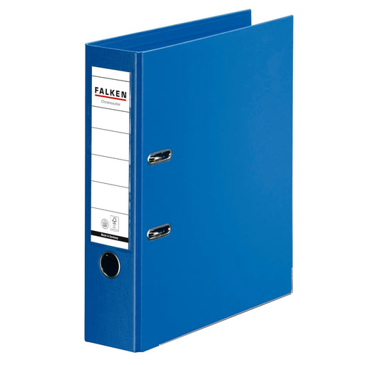 Biblioraft Chromocolor 80 mm Albastru marca Falken pentru organizarea și arhivarea documentelor