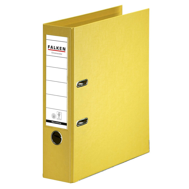 Biblioraft Chromocolor 80 mm Galben marca Falken pentru organizarea și arhivarea documentelor