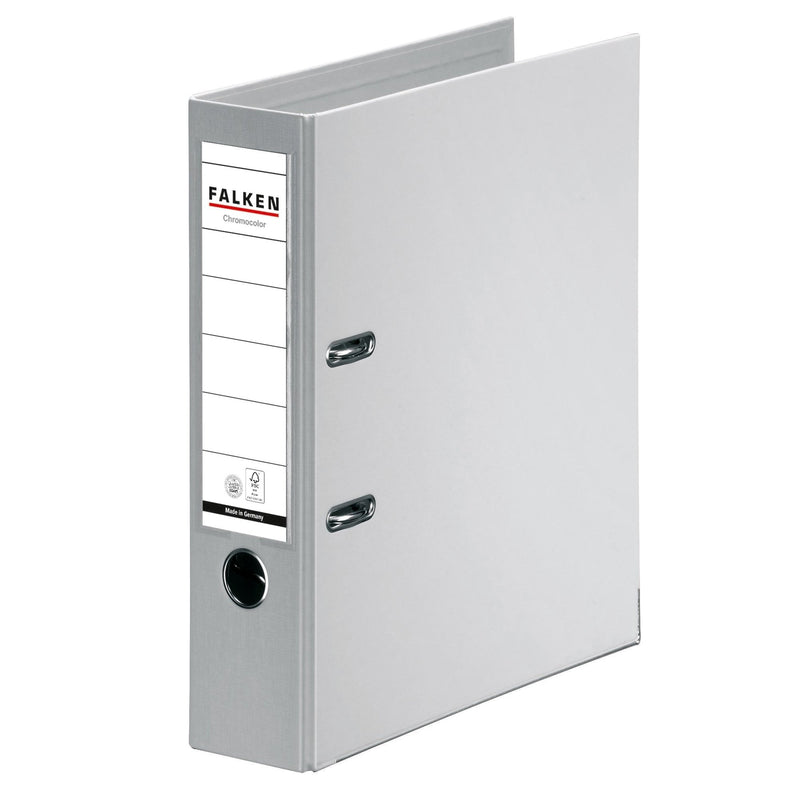 Biblioraft Chromocolor 80 mm Gri marca Falken pentru organizarea și arhivarea documentelor