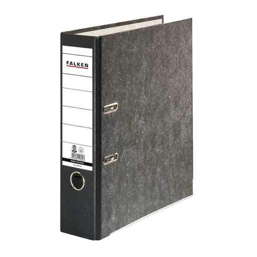 Biblioraft Marmorat 80 mm Negru marca Falken pentru organizarea și arhivarea documentelor