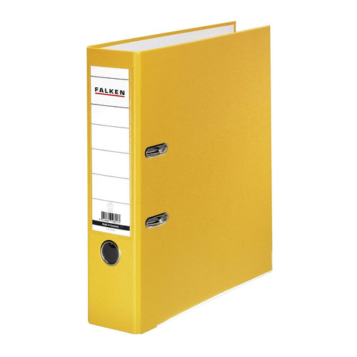 Biblioraft Plastifiat 80 mm Galben marca Falken pentru organizarea și arhivarea documentelor