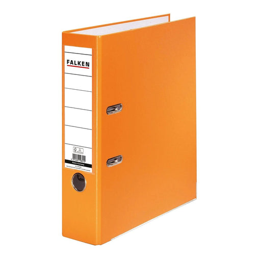 Biblioraft Plastifiat 80 mm Portocaliu marca Falken pentru organizarea și arhivarea documentelor