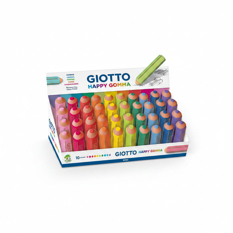 Radiera in forma de creion colorat, 65mm x D15mm, GIOTTO Happy Gomma
