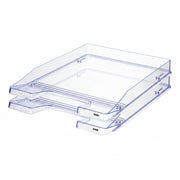 Tava Documente Slim Han Junior - Transparent Cristal Cu Margini Albastre - Han