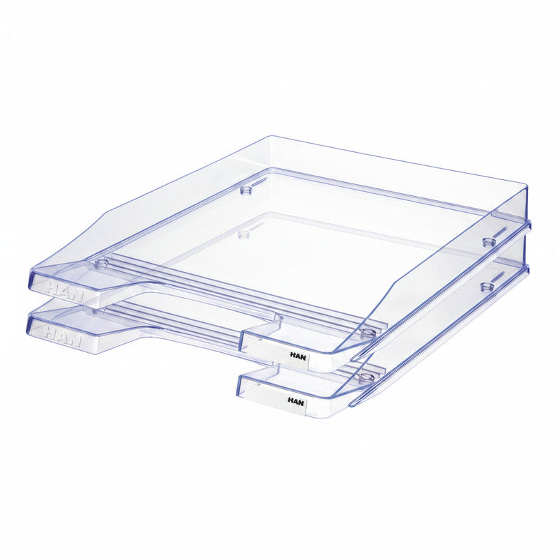 Tava Documente Slim Han Junior - Transparent Cristal Cu Margini Albastre - Han
