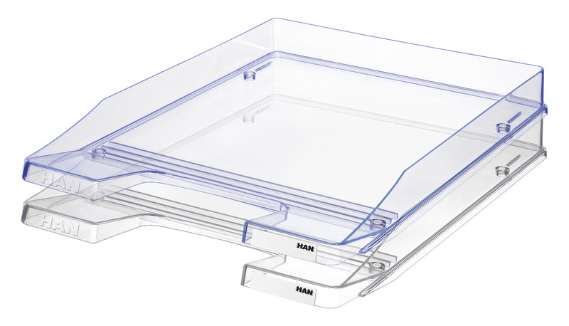 Tăviță Documente Slim Han Junior - Transparent Cristal Cu Margini Albastre