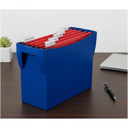 Suport Plastic pentru 20 Dosare Suspendabile Swing, Albastru marca Han
