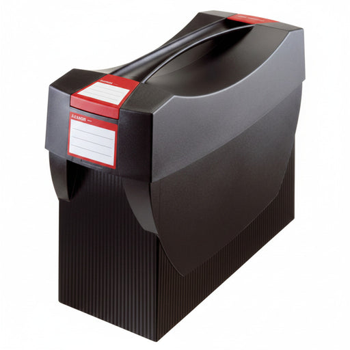 Suport Plastic pentru 20 Dosare Suspendabile cu Capac Swing Plus, Negru marca Han