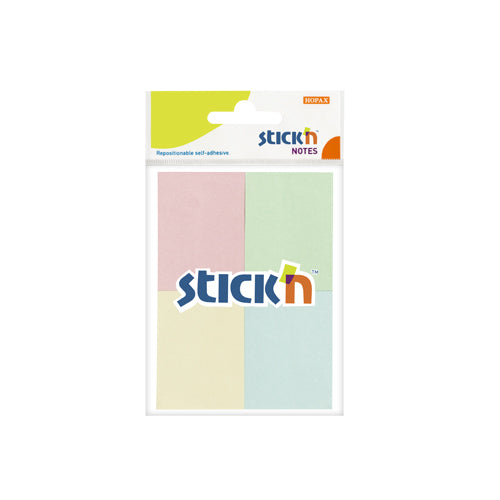 Notes adeziv Stick'n, 4 culori pastel, 38 x 51 mm, 4 x 50 file