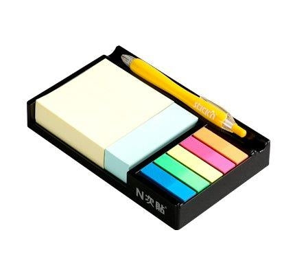 Set notes adeziv Stick'n, cu suport culori asortate, 76 x 76 mm / 76 x 25 mm / 45 x 12 mm, 525 file