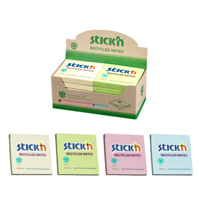 Notes adeziv Stick'n, galben pastel, 76 x 76 mm, 100 file