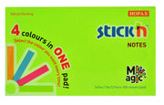Notes Adeziv Magic Notes 4 Culori Neon 76x127mm 100 File Stick'n