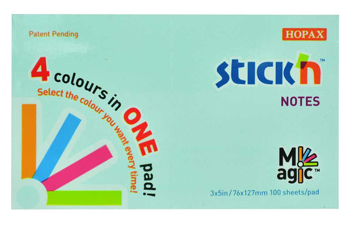 Notes Adeziv Magic Notes 4 Culori Pastel 76x127mm 100 File Stick'n