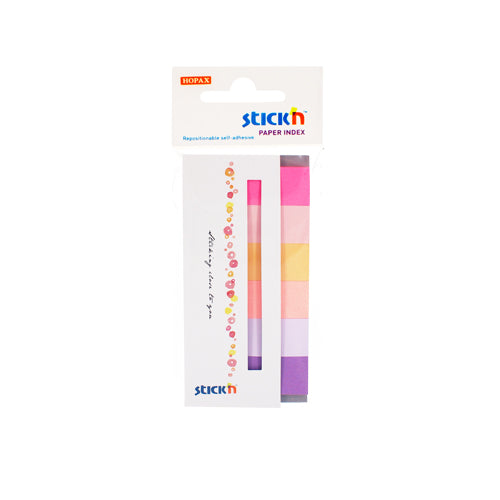 Stick Index Hârtie 45x15 mm, 6x30 File/Set, 6 Culori Neon și Pastel - Stick'n