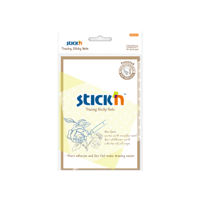 Notes adeziv Stick'n, transparent Tracing calc, 101 x 152 mm, 30 file