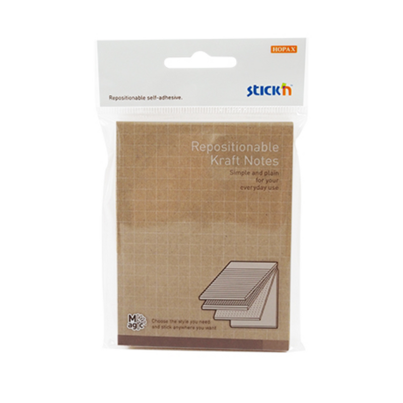 Notes adeziv Stick'n, Magic notes kraft, 76 x 101 mm, 80 file