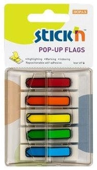 Film Index Autoadeziv Pop-up 45 x 12 mm, 5 x 30 File/Set, cu Dispenser Stick'n