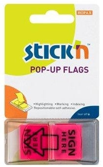 Film Index Autoadeziv Pop-up Sign Here 45 x 25 mm, 50 File/Set Stick'n