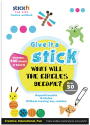 Carte Creativă Circle Neon cu 400 Stickere Repoziționabile A4 Stick'n