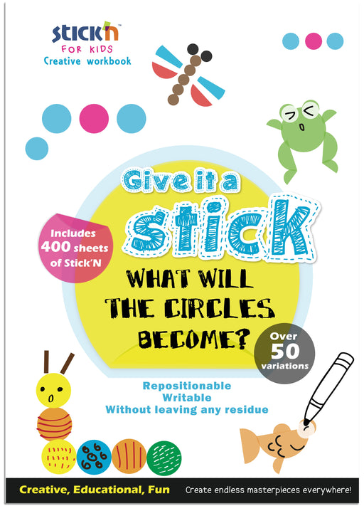Carte Creativă Circle Neon cu 400 Stickere Repoziționabile A4 Stick'n
