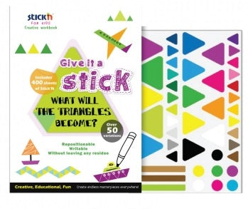 Carte Creativă Triangle Triunghiuri Neon cu 400 Stickere Repoziționabile A4 Stick'n