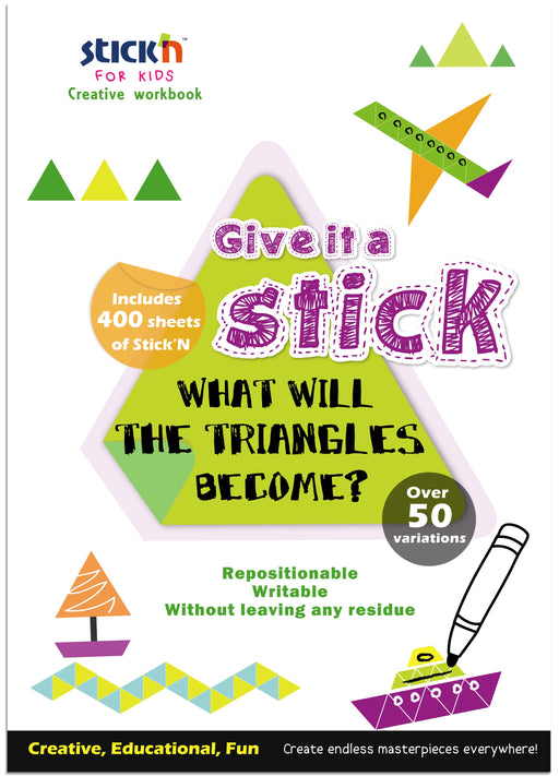 Carte Creativă Triangle Triunghiuri Neon cu 400 Stickere Repoziționabile A4 Stick'n