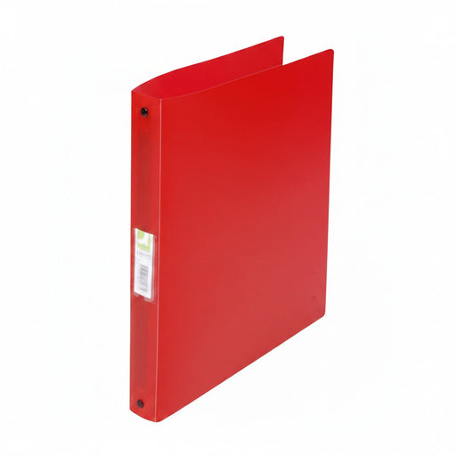 Caiet Mecanic 4 Inele - D25mm, Coperți Flexibile PP, Q-Connect - Roșu Transparent Q-connect