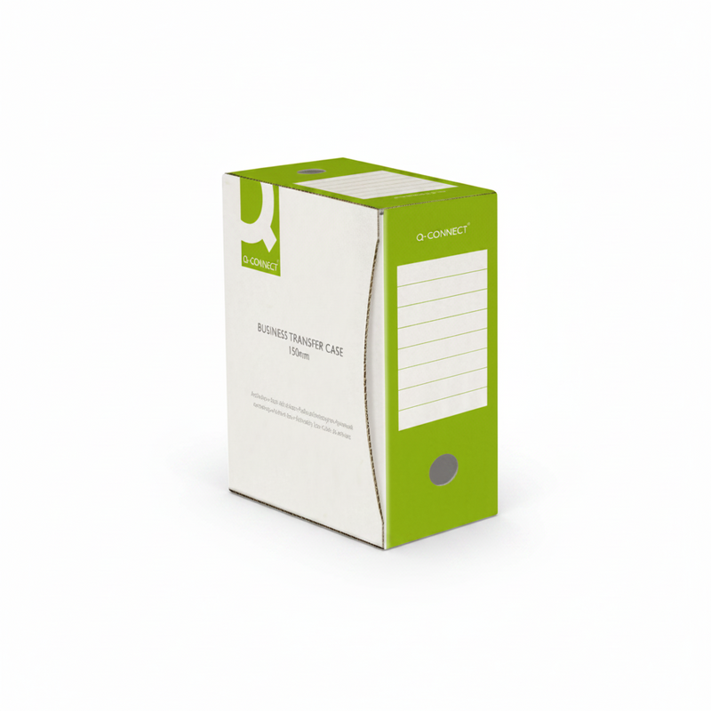Cutie Arhivare 150mm Carton 400gsm Alb/Verde 150x339x298mm - Q-Connect