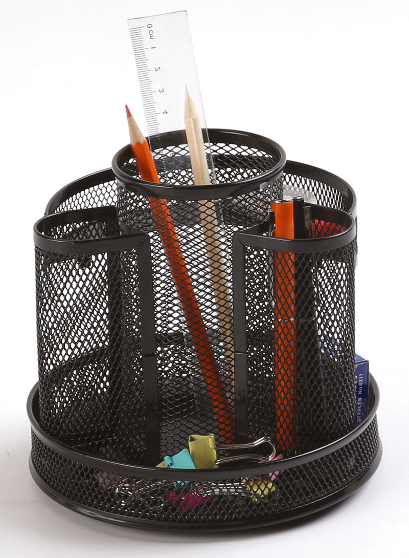 Organizer Metalic Mesh, de Birou, 7 Compartimente, Q-connect - Negru, Q-Connect