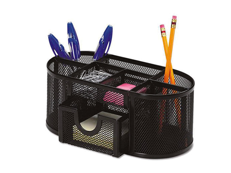 Organizer Metalic Mesh, de Birou, 8 Compartimente, Q-connect - Negru, Q-Connect